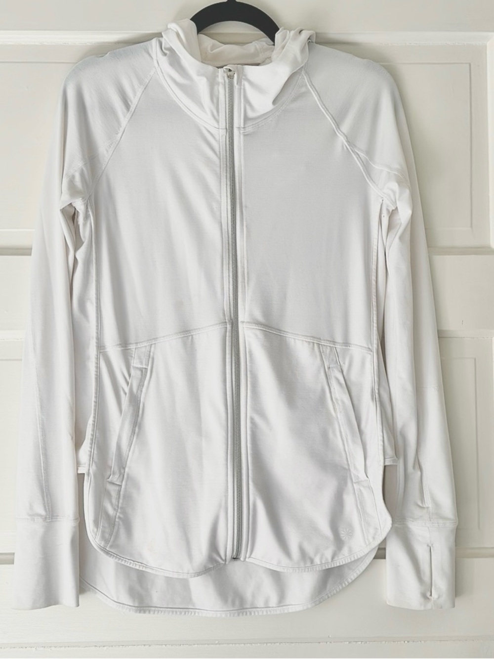 Athleta white lightweight zip up hoodie